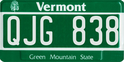 VT license plate QJG838