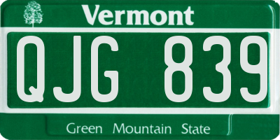 VT license plate QJG839