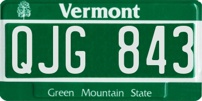 VT license plate QJG843