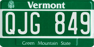 VT license plate QJG849