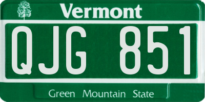 VT license plate QJG851