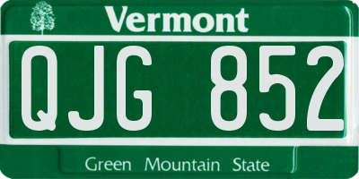 VT license plate QJG852