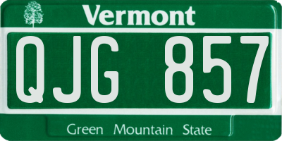 VT license plate QJG857