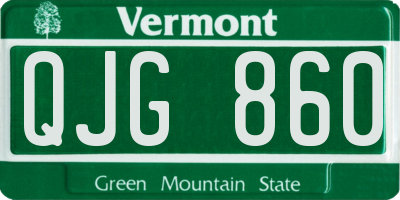 VT license plate QJG860