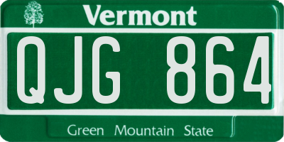 VT license plate QJG864