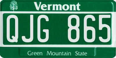 VT license plate QJG865