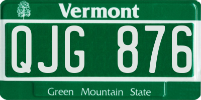 VT license plate QJG876