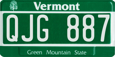 VT license plate QJG887