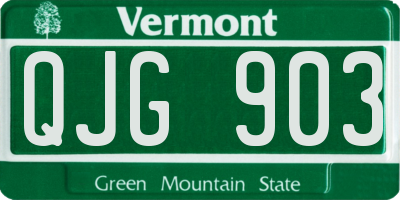 VT license plate QJG903