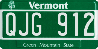 VT license plate QJG912