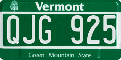 VT license plate QJG925