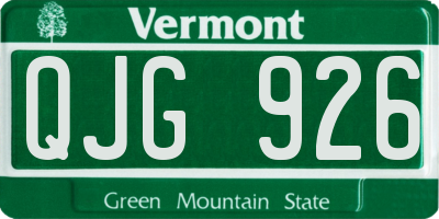 VT license plate QJG926