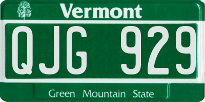 VT license plate QJG929