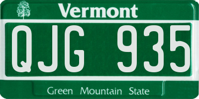 VT license plate QJG935