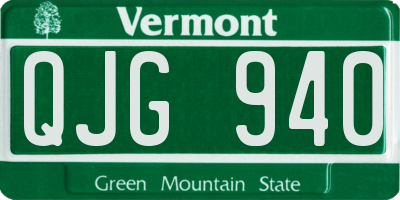 VT license plate QJG940