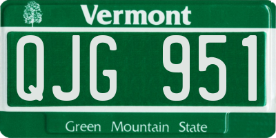 VT license plate QJG951