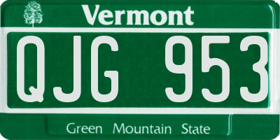 VT license plate QJG953