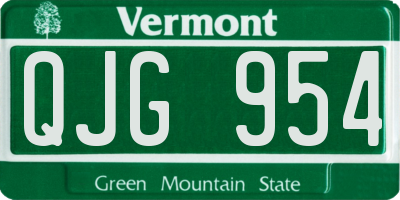 VT license plate QJG954