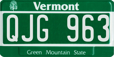 VT license plate QJG963