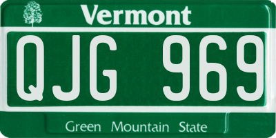VT license plate QJG969