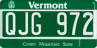 VT license plate QJG972