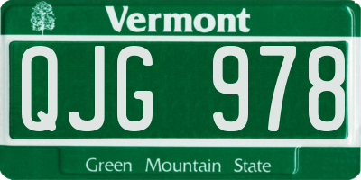 VT license plate QJG978