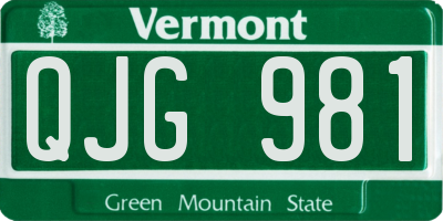 VT license plate QJG981