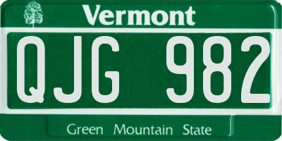 VT license plate QJG982