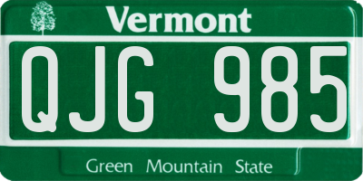VT license plate QJG985