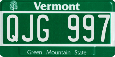 VT license plate QJG997