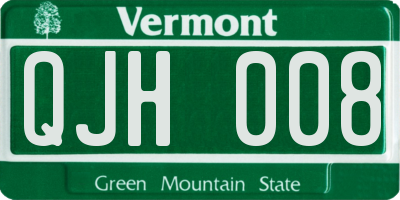 VT license plate QJH008