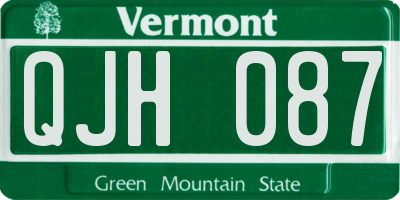 VT license plate QJH087