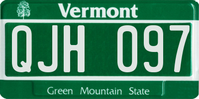 VT license plate QJH097