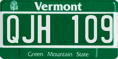 VT license plate QJH109