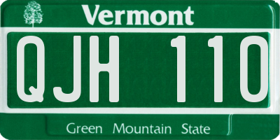 VT license plate QJH110
