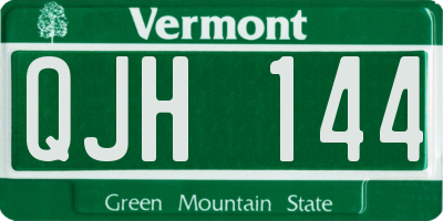 VT license plate QJH144