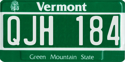 VT license plate QJH184