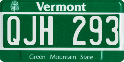 VT license plate QJH293