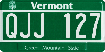 VT license plate QJJ127