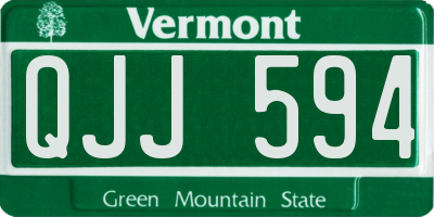 VT license plate QJJ594