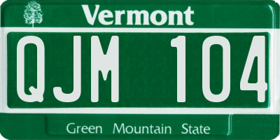 VT license plate QJM104