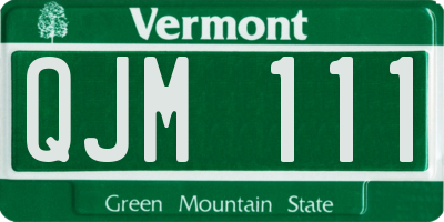 VT license plate QJM111