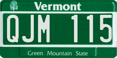 VT license plate QJM115