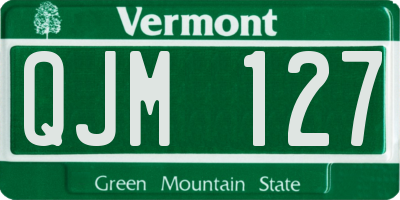 VT license plate QJM127
