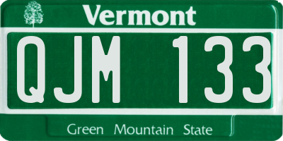 VT license plate QJM133