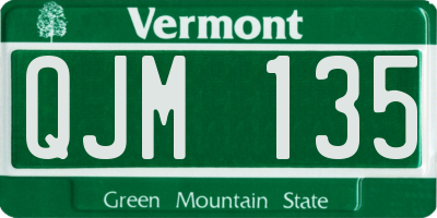 VT license plate QJM135