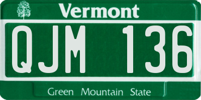 VT license plate QJM136
