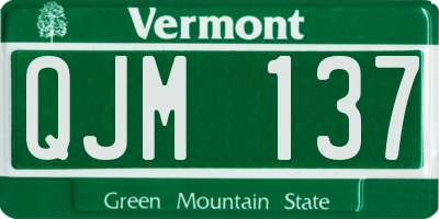 VT license plate QJM137