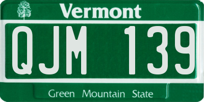 VT license plate QJM139