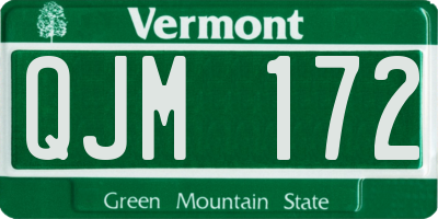 VT license plate QJM172